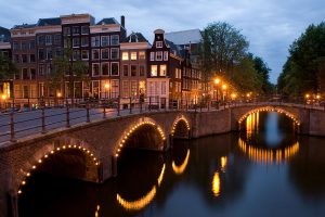 Steden Amsterdam Keizersgracht verlicht