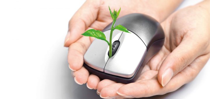 duurzamer digitalisering muis met plantje