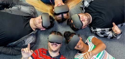 mensen met VR-brillen metaverse