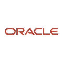 Rood "Oracle"-tekstlogo op een witte achtergrond.