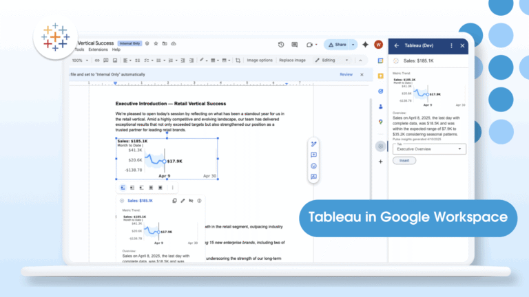 Tableau brengt met add-on inzichten naar Google Workspace