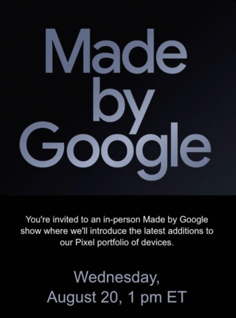 Uitnodiging voor een persoonlijk Made by Google-evenement op woensdag 20 augustus om 13.00 uur ET om spannende nieuwe apparaten in het Pixel-portfolio te onthullen, waaronder de verwachte Google Pixel 10.