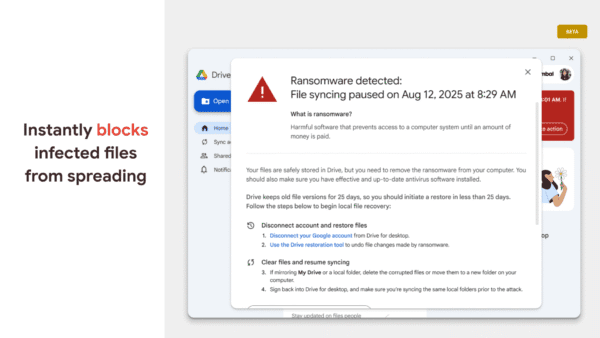 Google Drive stopt ransomware met AI-detectie