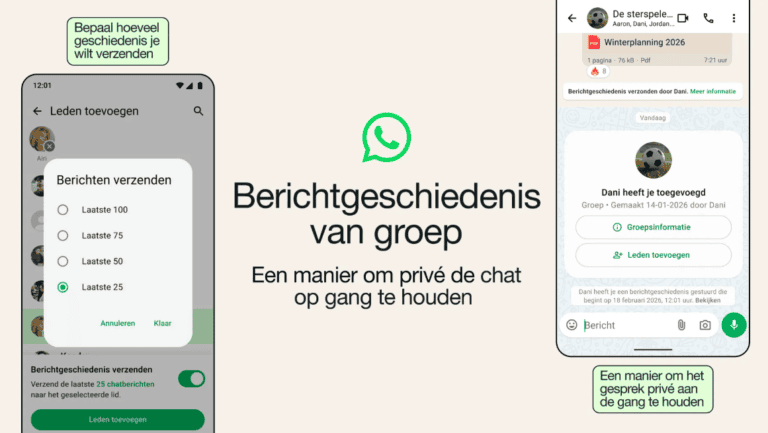Nieuwe WhatsApp-groepsleden kunnen nu ook oudere berichten lezen